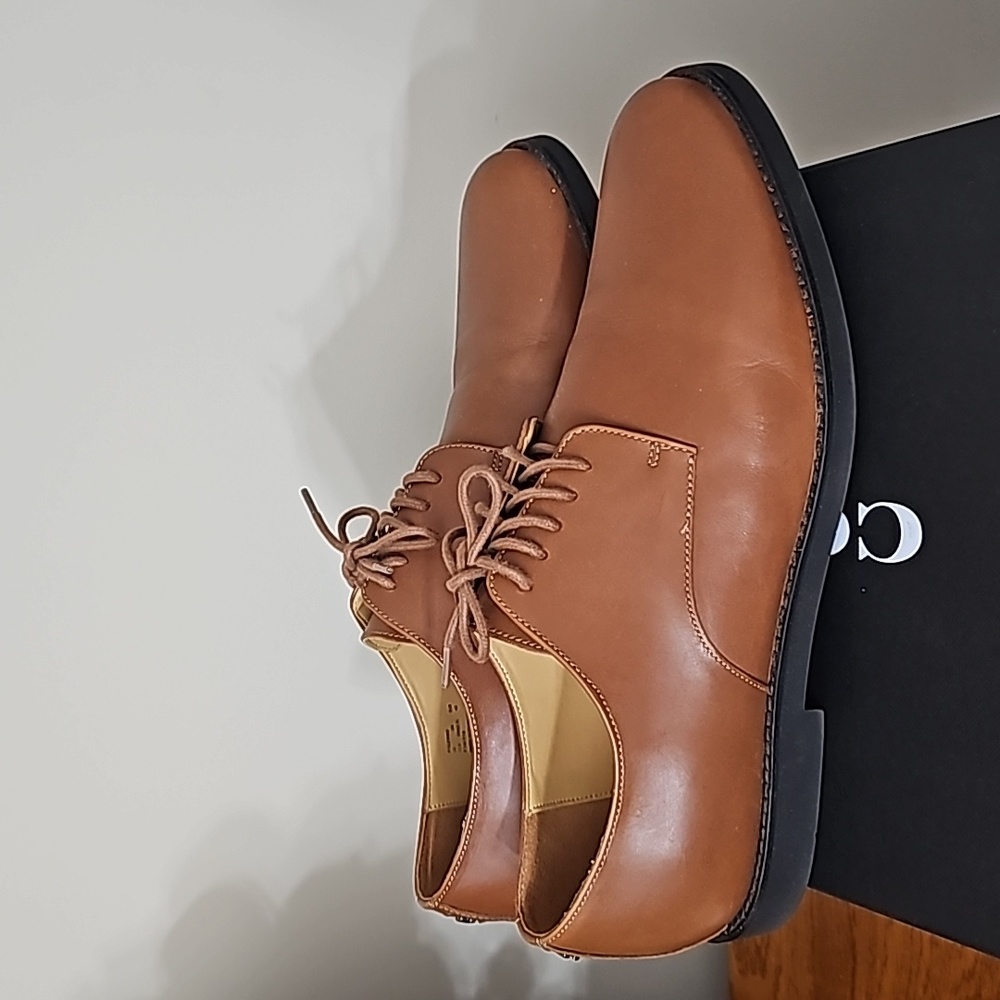 Mens Coach Derby Smooth Leather Dress Shoes Size 12 - Picture 3 of 6